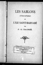 Cover of: Les Sablons (l'Ile de Sable) et l'Ile Saint-Barnabé