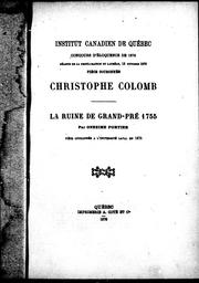 Cover of: Concours d'éloquence de 1876: séance de la proclamation du lauréat, 13 octobre 1876, pièce couronnée Christophe Colomb