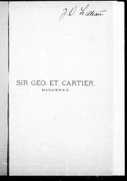 Cover of: Sir Geo. Et. Cartier, baronnet