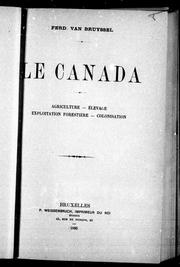 Cover of: Le Canada by Ferd. van Bruyssel