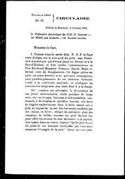 Cover of: Circulaire: 1, préfecture apostolique du Golfe St. Laurent, 2, habits peu modestes, 3, sociétés secrètes