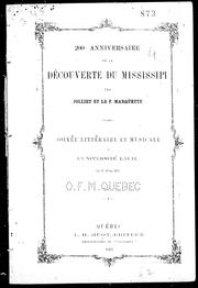 Cover of: 200e anniversaire de la découverte du Mississipi [sic] par Jolliet et le p. Marquette by 