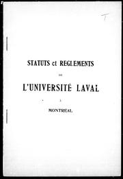 Cover of: Statuts et règlements de l'Université Laval à Montréal