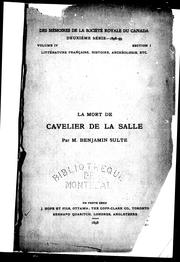 Cover of: La mort de Cavelier de La Salle