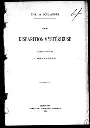 Cover of: Une disparition mystérieuse