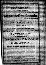 Cover of: Supplément à la deuxième édition du Médaillier du Canada = Supplement to the 2nd edition of the Canadian coin cabinet