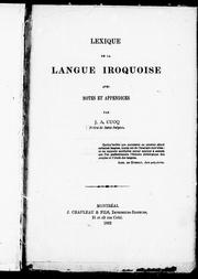 Cover of: Lexique de la langue iroquoise: avec notes et appendices