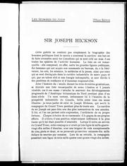 Cover of: Les hommes du jour: Sir Joseph Hickson