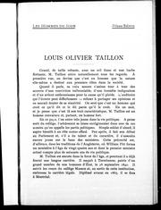 Cover of: Les hommes du jour: Louis Olivier Taillon