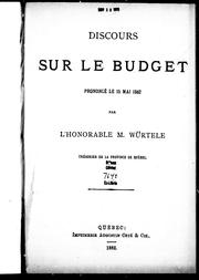 Cover of: Discours sur le budget prononcé le 15 mai 1882