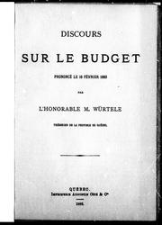 Cover of: Discours sur le budget prononcé le 16 février 1883