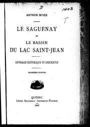 Cover of: Le Saguenay et le bassin du Lac Saint-Jean by Arthur Buies
