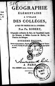 Cover of: Géographie élémentaire à l'usage des collèges: avec un précis de la sphère