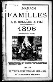 Cover of: Almanach des familles de J.B. Rolland & fils pour l'année bissextile 1896: (dix-neuvième année)