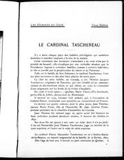 Cover of: Les hommes du jour: le cardinal Taschereau