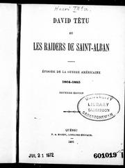 Cover of: David Têtu et les raiders de Saint-Alban by Henri Têtu