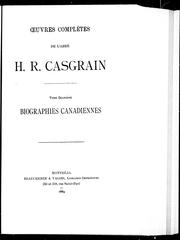 Cover of: Oeuvres complètes de l'abbé H.R. Casgrain by H. R. Casgrain