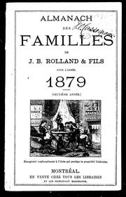 Almanach des familles de J.B. Rolland & fils pour l'année 1879 by J. B. Rolland & fils (Firme)