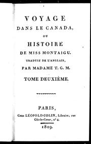 Cover of: Voyage dans le Canada ou Histoire de Miss Montaigu by Frances Brooke, Frances Brooke