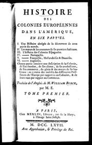 Cover of: Histoire des colonies européennes dans l'Amérique by Edmund Burke