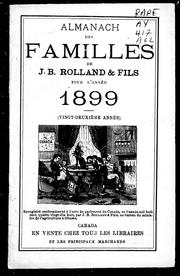 Almanach des familles de J.B. Rolland & fils pour l'année 1899 by J. B. Rolland & fils (Firme)