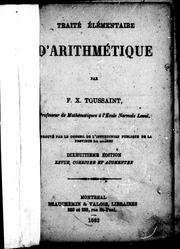 Cover of: Traité élémentaire d'arithmétique by F. X. Toussaint