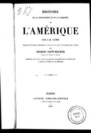 Cover of: Histoire de la découverte et de la conquête de l'Amérique by Joachim Heinrich Campe