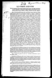 Le Comité exécutif de la commission provinciale nommée pour assurer une digne représentation de l'industrie et des ressources du Canada à l'Exposition universelle qui doit se tenir à Paris en 1855 by Comité exécutif canadien de l'Exposition universelle à Paris (1855)