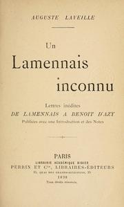 Cover of: Un Lamennais inconnu by Félicité Robert de Lamennais