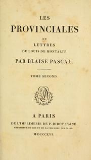 Cover of: Les provinciales by Blaise Pascal