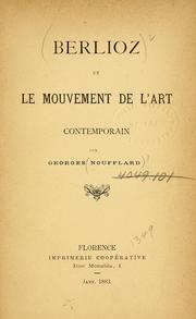 Cover of: Berlioz et le mouvement de l'art contemporain