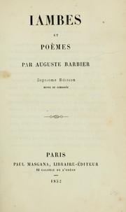 Cover of: Iambes et poëmes. by Auguste Barbier