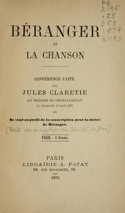 Cover of: Béranger et la chanson