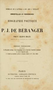 Cover of: Biographie poétique de P. J. de Béranger