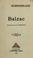 Cover of: Balzac ; introduction de Ch. Défossez