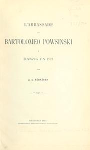 Cover of: L' Ambassade de Bartolomeo Powsinski à Danzig en 1593.