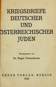 Kriegsbriefe deutscher und österreichischer Juden by Eugen Tannenbaum