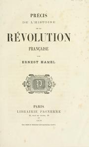 Cover of: Précis de l'histoire de la révolution française ...