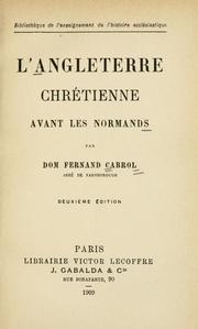 Cover of: L' Angleterre chretienne avant les Normands