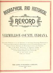 Cover of: Biographical and historical record of Vermillion County, Indiana by 