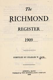 Cover of: The Richmond register, 1909 by Charles W. Jack
