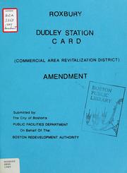 Application for desingation of the Dudley station - Roxbury commercial area revitalization district