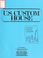Cover of: U.S. Custom house. | Boston Redevelopment Authority