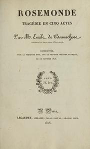 Cover of: Rosemonde, tragédie en cinq actes by Émile de Bonnechose