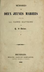 Cover of: Mémoires de deux jeunes mariées. by Honoré de Balzac, Honoré de Balzac