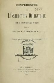 Conférences sur l'instruction obligatoire by L. P. Paquin