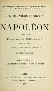 Cover of: Les derniers moments de Napoléon (1819-1821)
