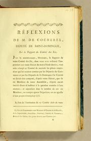 Cover of: Réflexions de M. de Cocherel, député de Saint-Domingue, sur le rapport du Comité des Six. by Nicolas-Robert marquis de Cocherel, Nicolas-Robert marquis de Cocherel