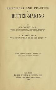 Cover of: Principles and practice of butter-making