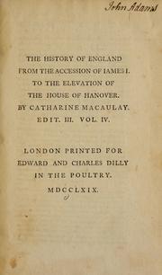 Cover of: The history of England: from the accession of James I to the elevation of the House of Hanover